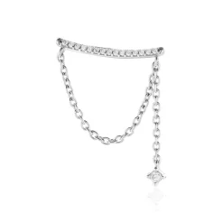 Bijou D'oreille Unitaire Joselyn Argent Blanc Oxyde De Zirconium