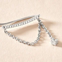 Bijou D'oreille Unitaire Joselyn Argent Blanc Oxyde De Zirconium