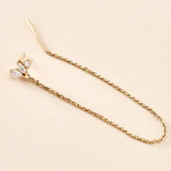 Bijou D'oreille Unitaire Jarvis Plaqué Or Jaune Oxyde De Zirconium