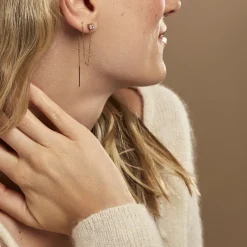 Bijou D'oreille Unitaire Jarvis Plaqué Or Jaune Oxyde De Zirconium