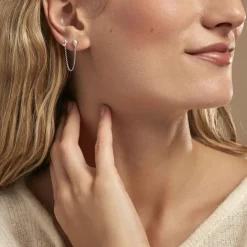 Bijou D'oreille Unitaire Kirstie Argent Blanc Oxyde De Zirconium