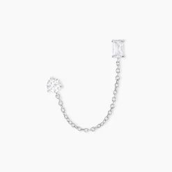 Bijou D'oreille Unitaire Kirstie Argent Blanc Oxyde De Zirconium