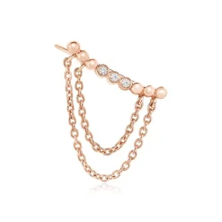 Bijou D'oreille Unitaire Katelyn Argent Rose Oxyde De Zirconium