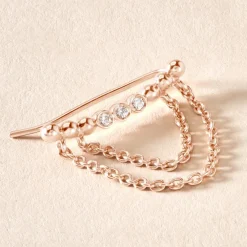 Bijou D'oreille Unitaire Katelyn Argent Rose Oxyde De Zirconium