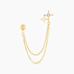 Bijou D'oreille Unitaire Mikko Or Jaune Oxyde De Zirconium