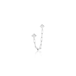 Bijou D'oreille Unitaire Nexus Argent Blanc Oxyde De Zirconium