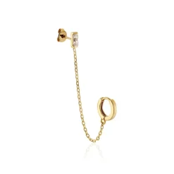 Bijou D'oreille Unitaire Plaqué Or Maverick Oxyde De Zirconium