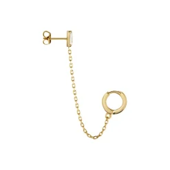 Bijou D'oreille Unitaire Plaqué Or Maverick Oxyde De Zirconium