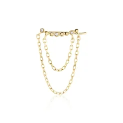 Bijou D'oreille Unitaire Plaqué Or Jaune Kazia Oxydes De Zirconium