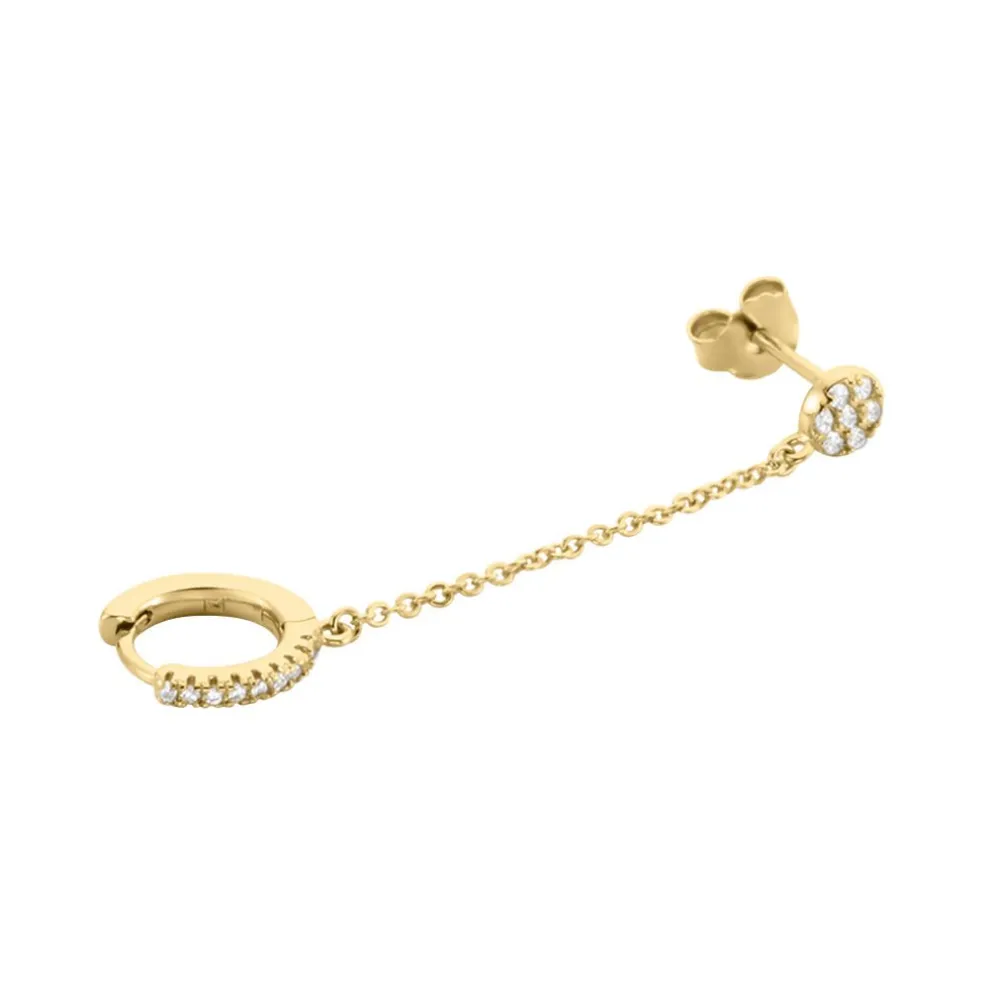 Bijou D'oreille Unitaire Plaqué Or Hesmee Oxyde De Zirconium