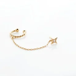 Bijou D'oreille Unitaire Plaqué Or Sweyn Oxyde De Zirconium