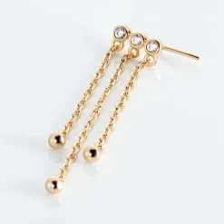 Bijou D'oreille Unitaire Plaqué Or Jaune Kolya Oxydes De Zirconium