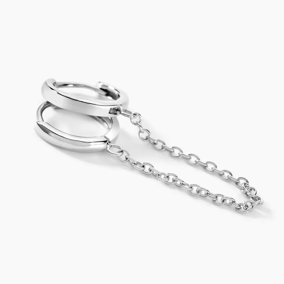 Bijou D'oreille Unitaire Stephie Argent Blanc