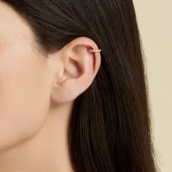 Bijou D'oreille Unitaire Silohe Plaqué Or Jaune Oxyde De Zirconium