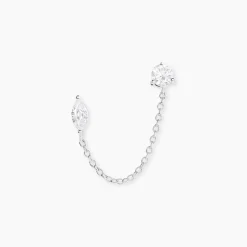 Bijou D'oreille Unitaire Winter Sweetness Argent Blanc Oxyde