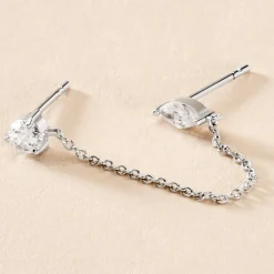 Bijou D'oreille Unitaire Winter Sweetness Argent Blanc Oxyde