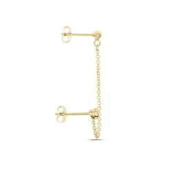 Bijoux D'oreille Unitaire Pendante Plaqué Or Jaune Dofi Oxyde