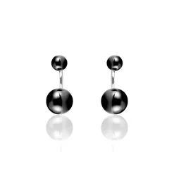 Bijoux D'oreilles Alyson Argent Blanc Céramique