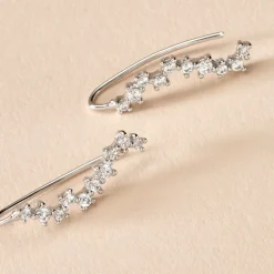 Bijoux D'oreilles Brandi Argent Rhodié Oxyde De Zirconium