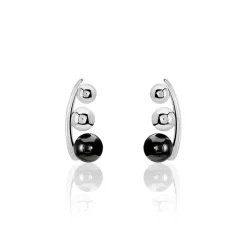Bijoux D'oreilles Cleya Argent Blanc Céramique