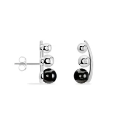 Bijoux D'oreilles Cleya Argent Blanc Céramique