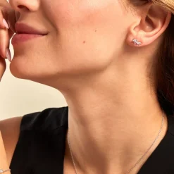 Bijoux D'oreilles Duchesse Argent Blanc Oxyde De Zirconium