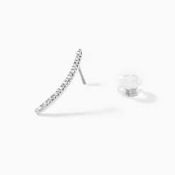 Bijoux D'oreilles Eleana Or Blanc Oxyde De Zirconium