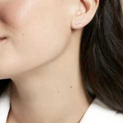 Bijoux D'oreilles Eleana Or Blanc Oxyde De Zirconium