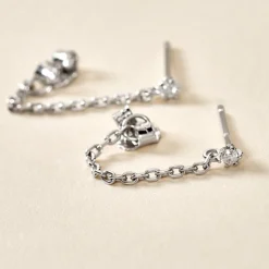 Bijoux D'oreilles Fantaisia Argent Blanc Oxyde De Zirconium