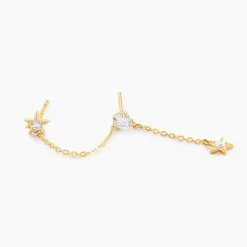 Bijoux D'Oreilles Filander Or Jaune Oxyde De Zirconium