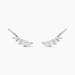 Bijoux D'oreilles Juanie Argent Blanc Oxyde De Zirconium