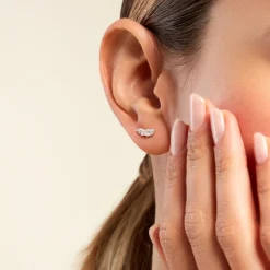 Bijoux D'oreilles Juanie Argent Blanc Oxyde De Zirconium