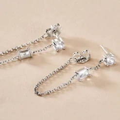 Bijoux D'oreilles Kerrie Argent Blanc Oxyde De Zirconium