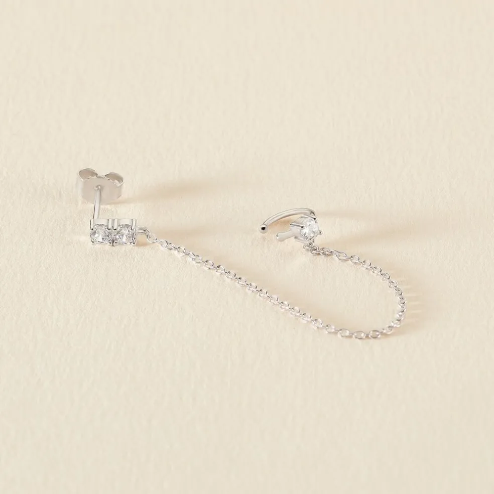 Bijoux D'oreilles Kirill Argent Blanc Oxyde De Zirconium