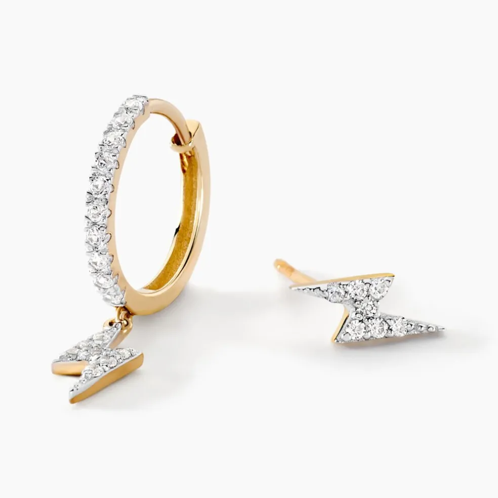 Bijoux D'oreilles Kirsteen Or Jaune Oxyde De Zirconium