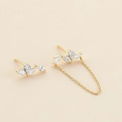 Bijoux D'oreilles Krystine Or Jaune Oxyde De Zirconium