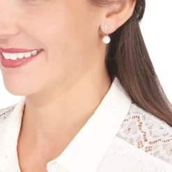 Bijoux D'oreilles Norah Or Jaune Perle De Culture Et Oxyde