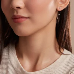 Bijoux D'oreilles Or Jaune Eclat D'etoile Oxyde De Zirconium