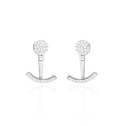 Bijoux D'oreilles Phybie Argent Blanc Oxyde De Zirconium