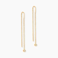 Bijoux D'oreilles Samiha Plaqué Or Jaune Oxyde De Zirconium