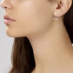 Bijoux D'oreilles Sylviane Argent Blanc Perle De Culture Et Oxyde