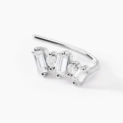 Bijoux D'oreilles Zachary Or Blanc Diamant Synthétique