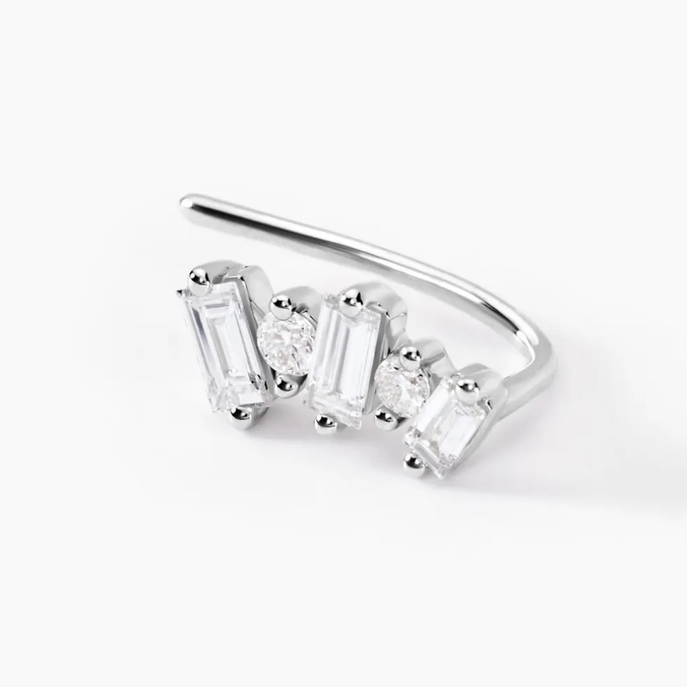 Bijoux D'oreilles Zachary Or Blanc Diamant Synthétique