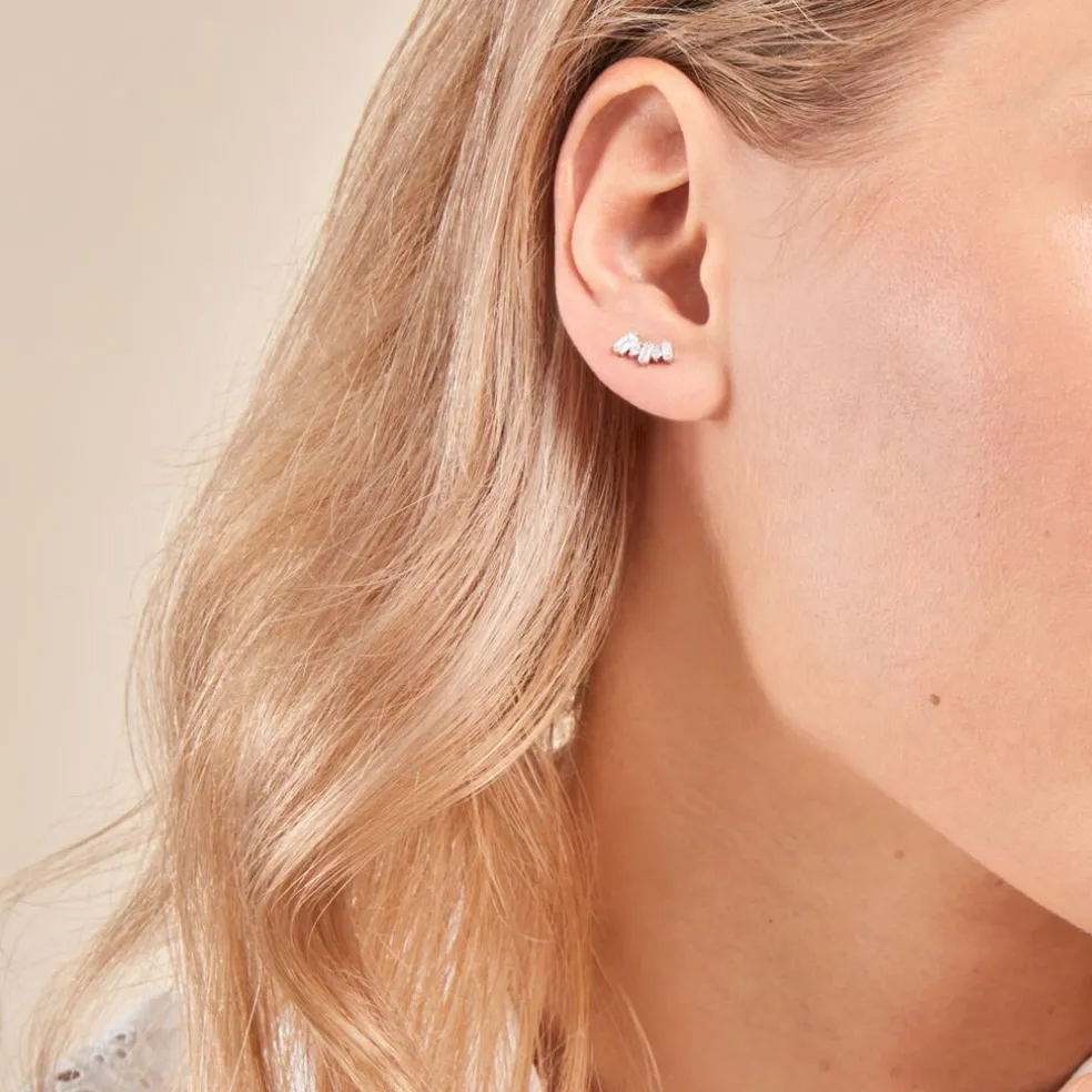 Bijoux D'oreilles Zachary Or Blanc Diamant Synthétique