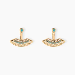 Bijoux D'oreilles Zoila Plaqué Or Jaune Oxyde De Zirconium