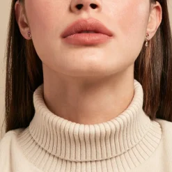 Boucle D'oreille Dépareillée Clematis Plaqué Or Jaune Spinelle Oxyde