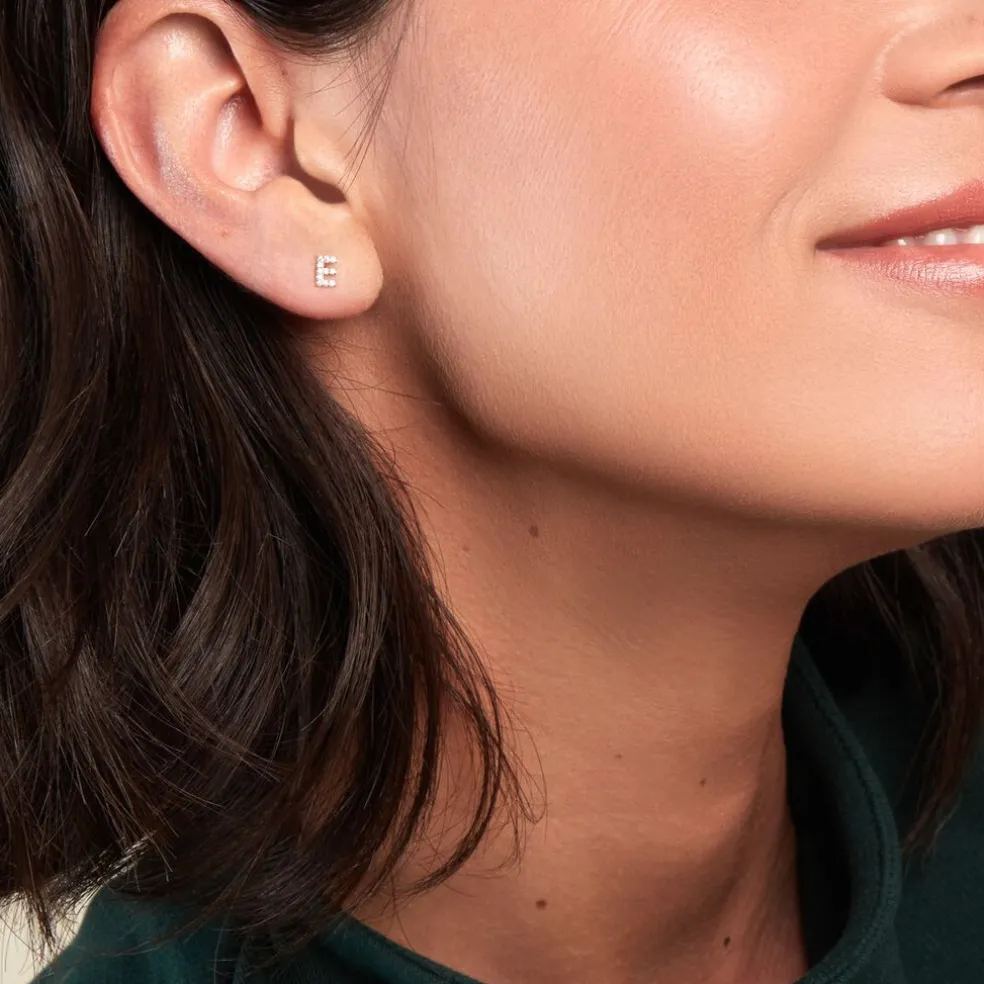 Boucle D'oreille Puce Unitaire Jodoca Or Jaune Oxyde De Zirconium