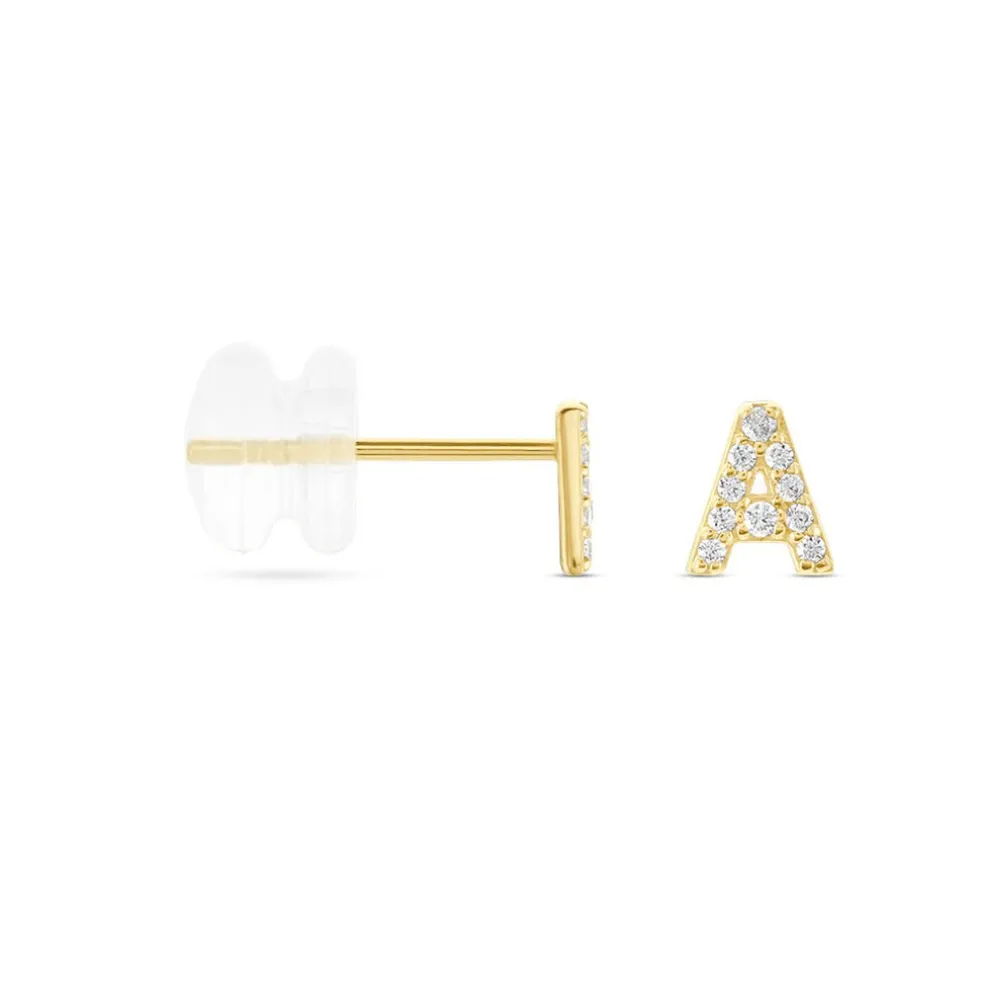 Boucle D'oreille Puce Unitaire Jodoca Or Jaune Oxyde De Zirconium