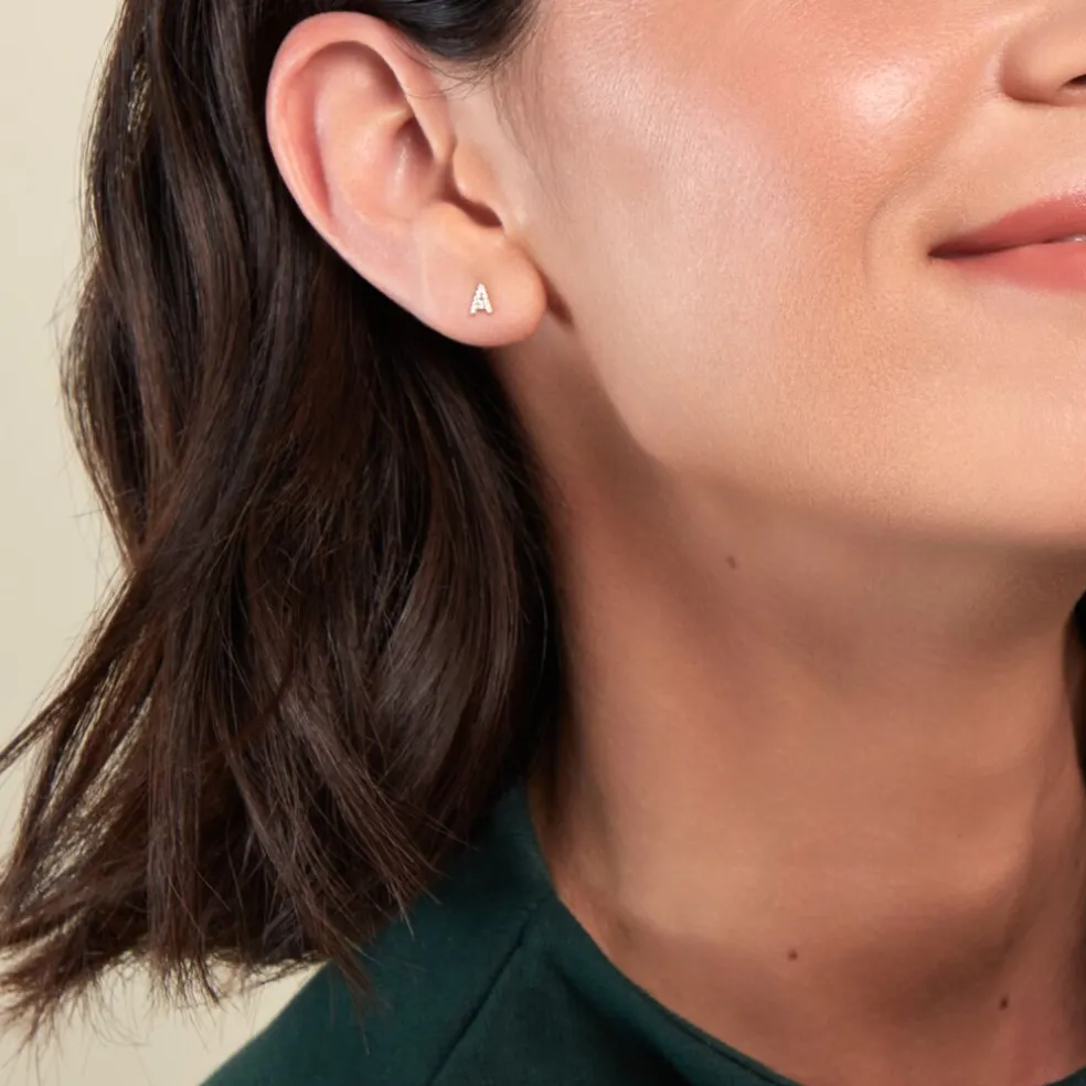 Boucle D'oreille Puce Unitaire Jodoca Or Jaune Oxyde De Zirconium