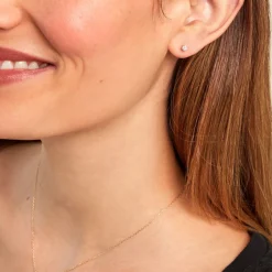 Boucle D'oreille Puce Unitaire Victoria Or Jaune Diamant